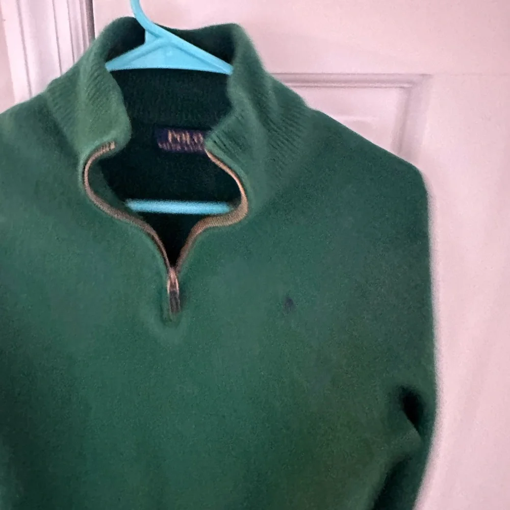 Ralph Lauren cashmere wool Forest Green Zip-Up Sweater - Picture 4 of 10